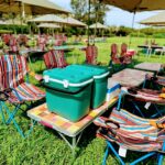 さぎ山記念公園BBQ場の有料エリアで使用できるコールマングリーンがオシャレなクーラーボックス